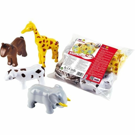 Animaux magnétiques 4 grands animaux funny puzzle, sachet - 16 pièces