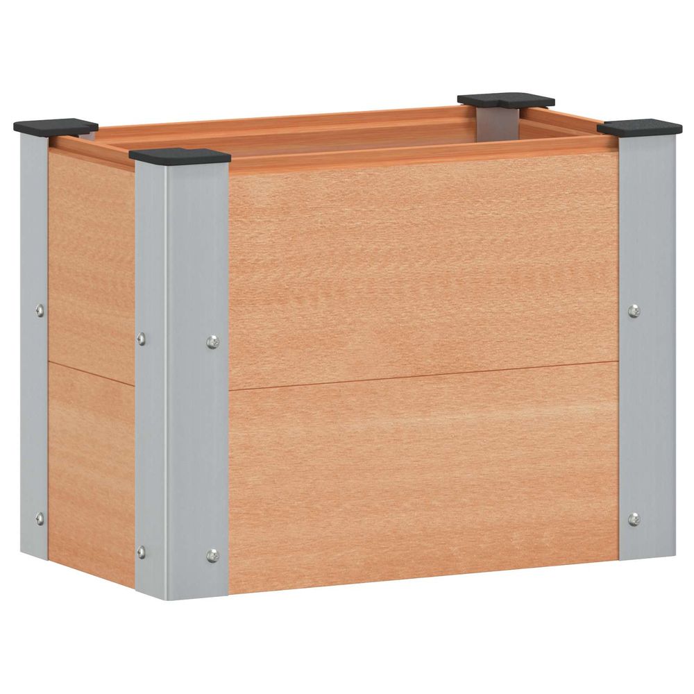 Jardinière surélevée marron 50 x 30 x 36 cm wpc et aluminium