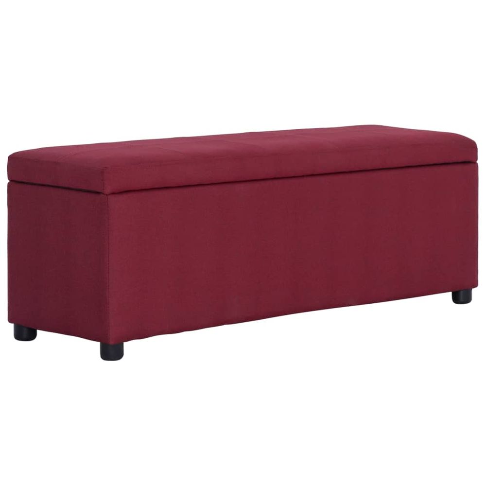 Banc de rangement 116cm Bordeaux Polyester