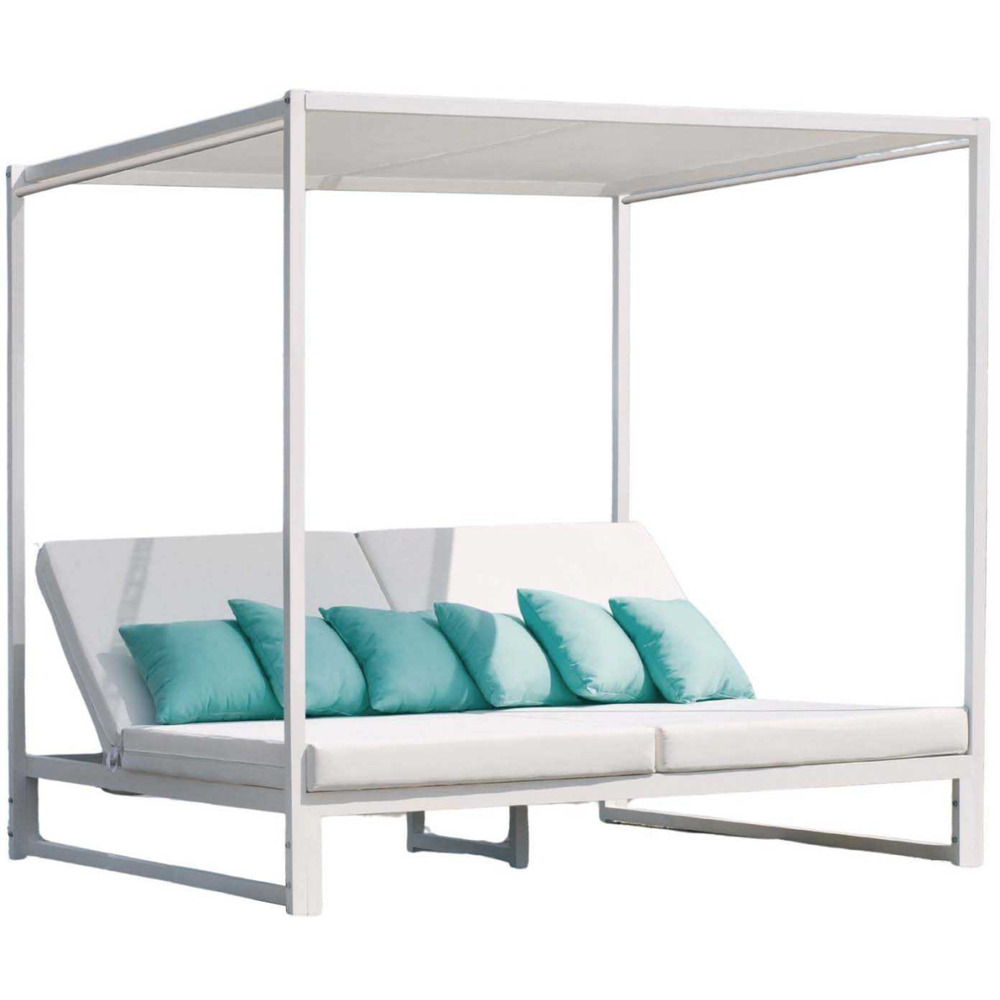 Lit de jardin balinaise 2 places en aluminium texas