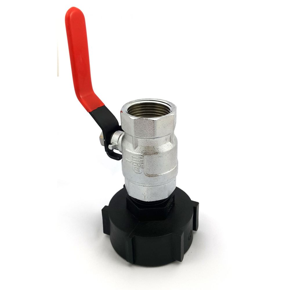 Raccord s60x6 - vanne à boisseau sphérique en laiton chromé sortie femelle 1 pou