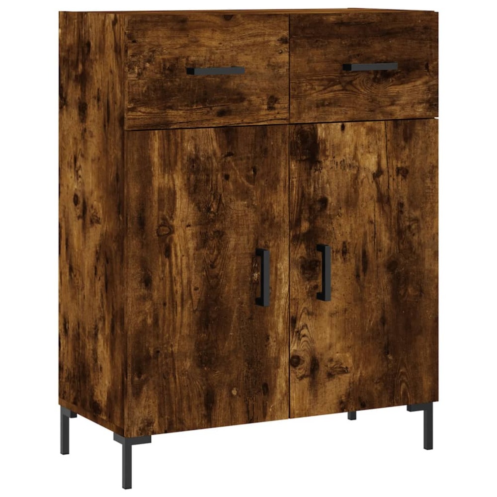 Buffet bahut commode armoire meuble de rangement organisateur cuisine salle de séjour salon 69,5 x 34 x 90 cm bois d'ingénier