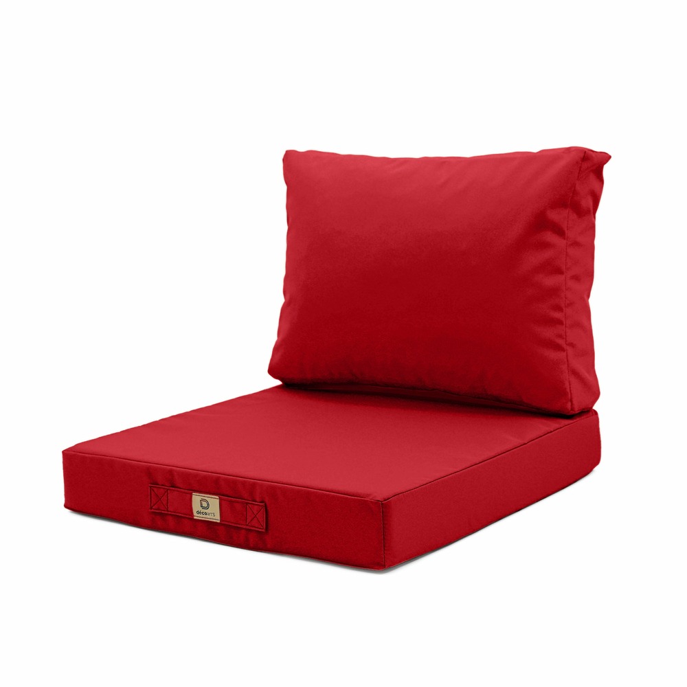 Coussins pour salon de jardin déhoussable 60x60cm rouge