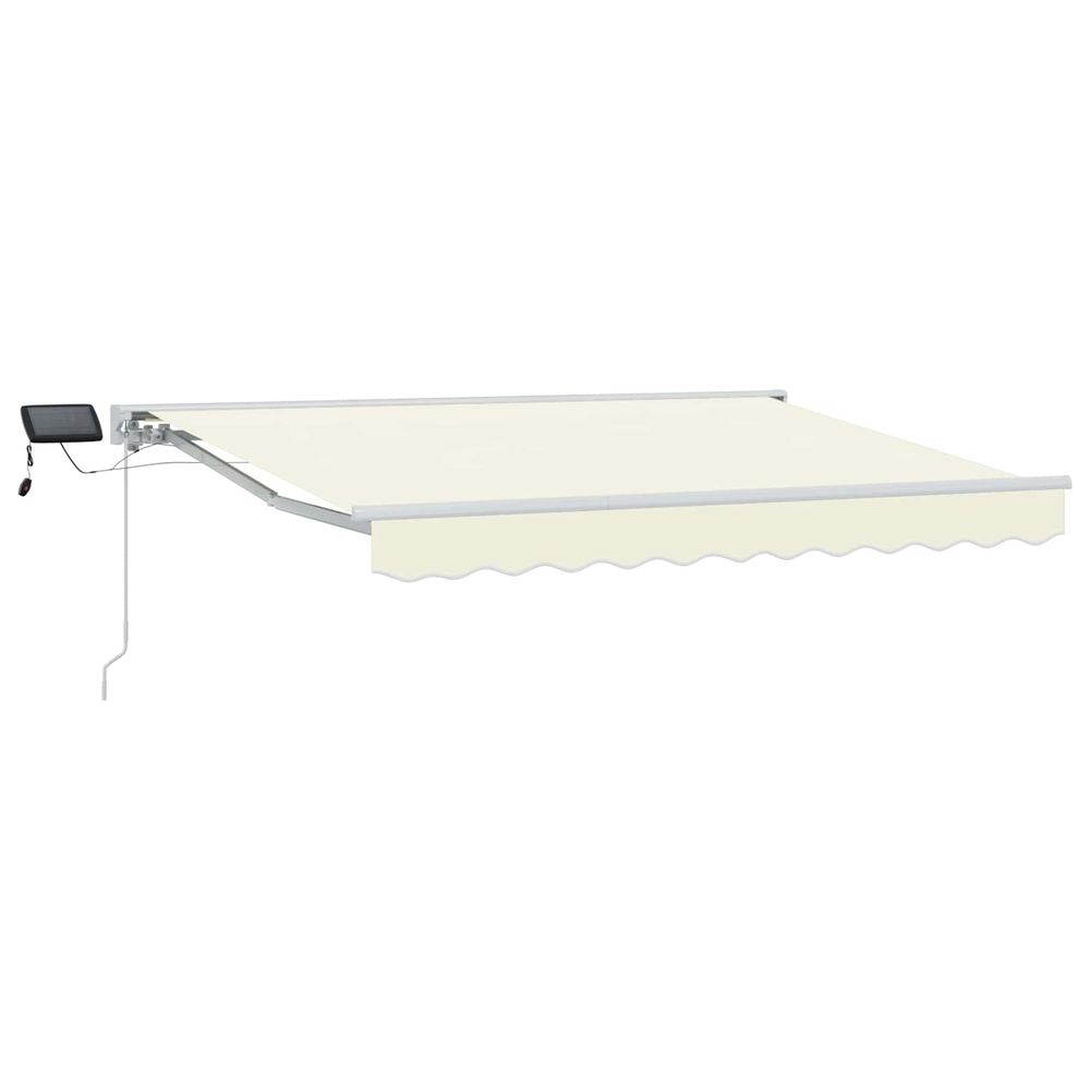 Cadre de store manuel avec leds crème et blanc 3,5 x 2 m