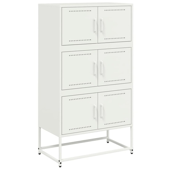 Buffet bahut commode armoire meuble de rangement organisateur cuisine salle de séjour salon 68,5 x 38,5 x 123,5 cm acier blan