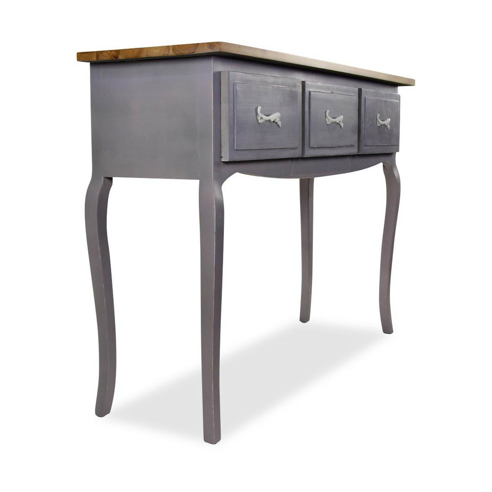 Console 3 tiroirs bois gris - interior's