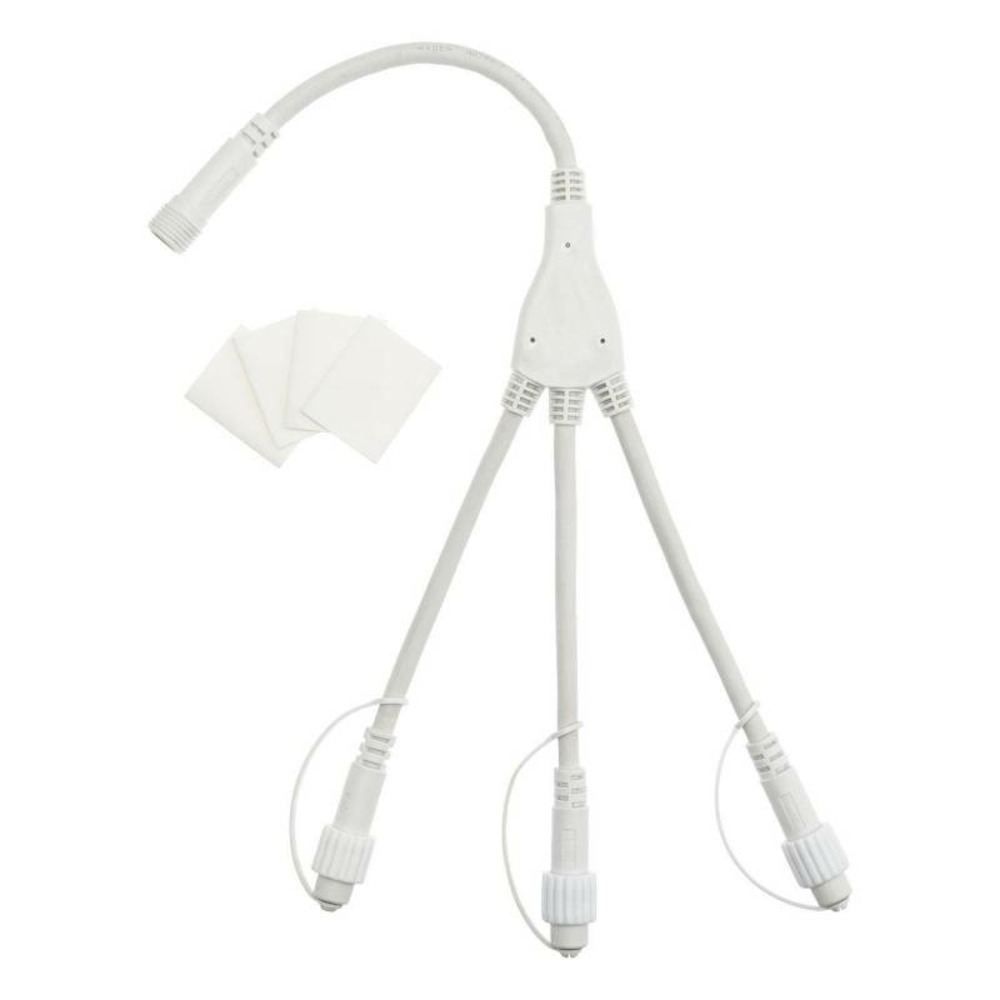 Connecteur blanc 3 sorties pour guirlande guinguette ip44 230v lotti