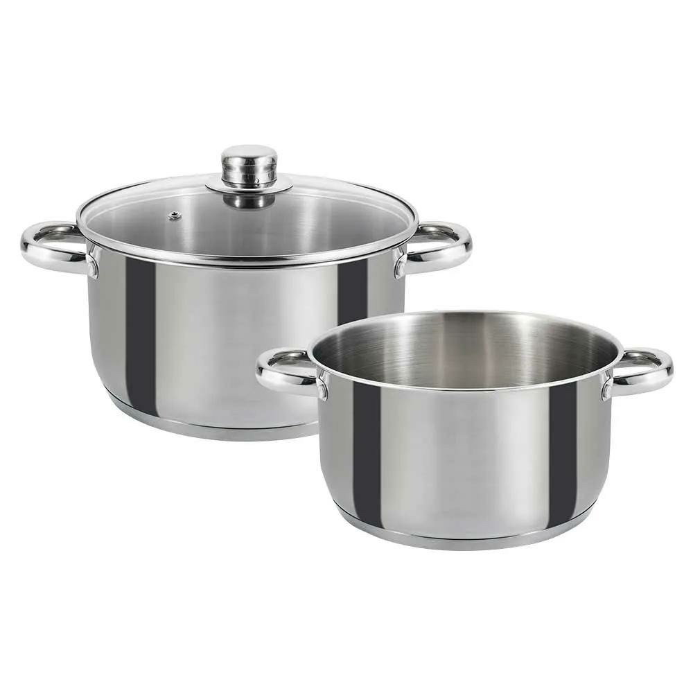 Faitout marmite couvercle ø24cm acier inox tous feux