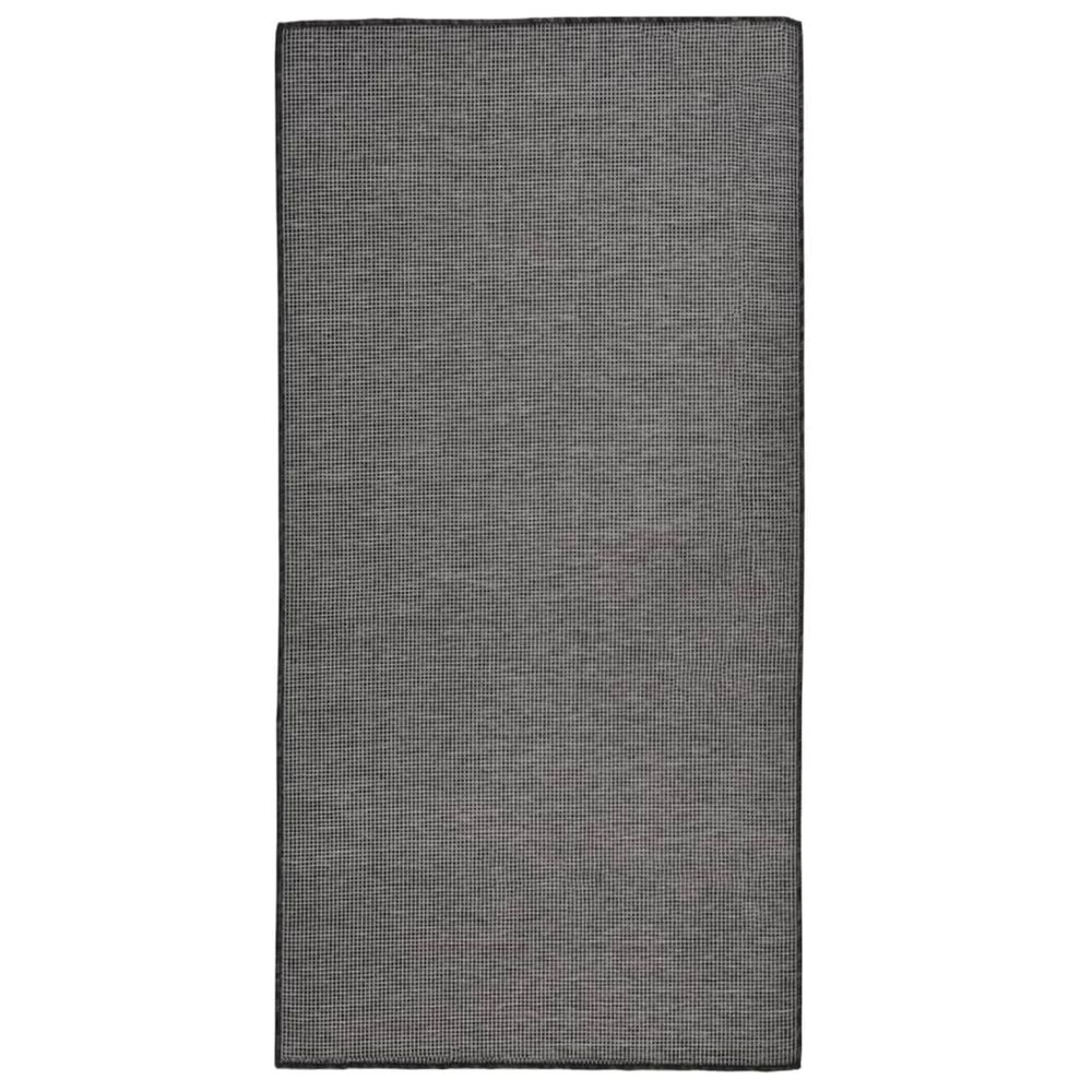 Tapis à tissage plat d'extérieur 100x200 cm gris