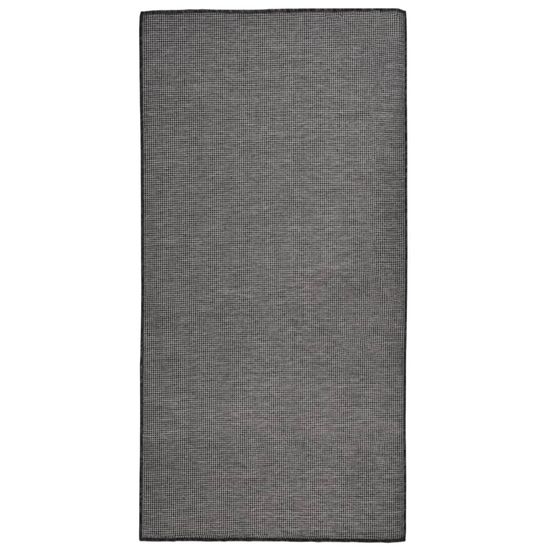 Tapis à tissage plat d'extérieur 100x200 cm gris