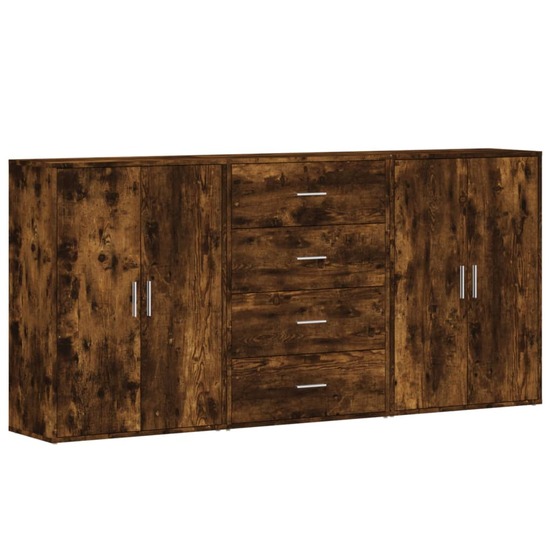 Buffet bahut commode armoire meuble de rangement organisateur cuisine salle de séjour salons 3 pcs 60 x 31 x 84 cm bois d'ing