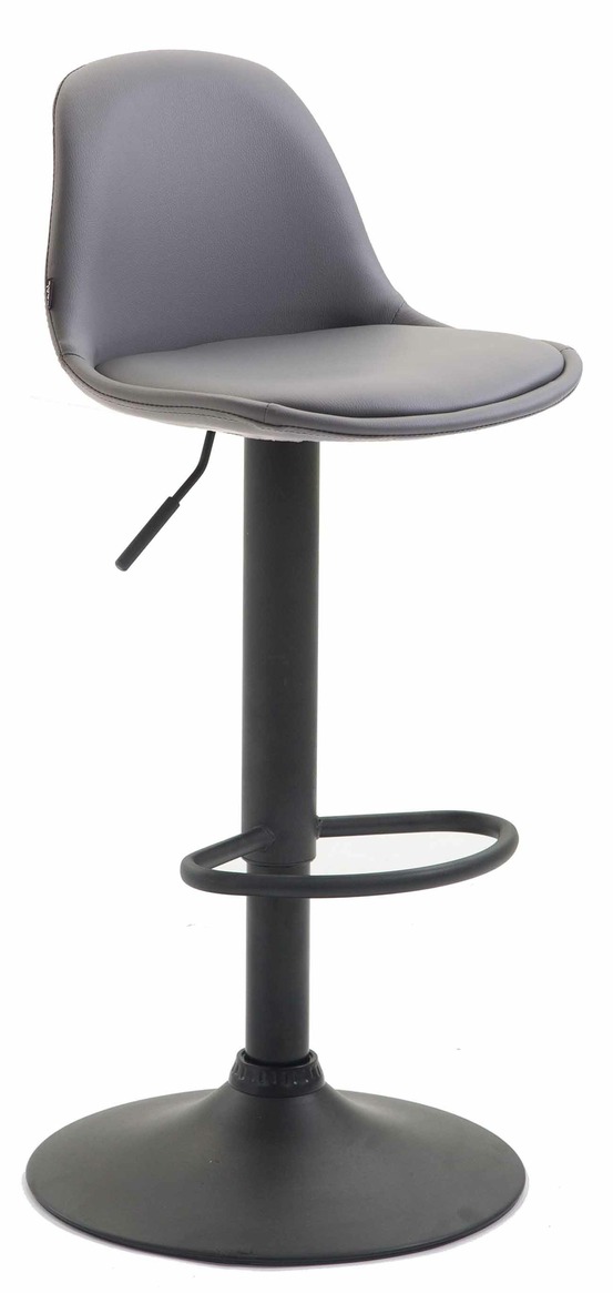 Tabouret de bar kiel entièrement rembourré en simili cuir noir