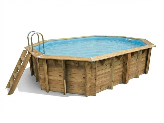 Piscine bois azura 4,00 x 3,00 x 1,20 m - liner bleu