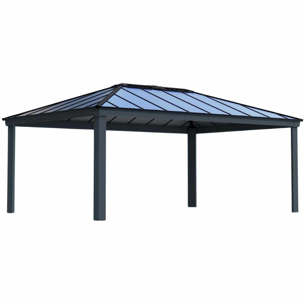 Tonnelle de jardin en aluminium et polycarbonate dallas 6.11 x 4.25 m