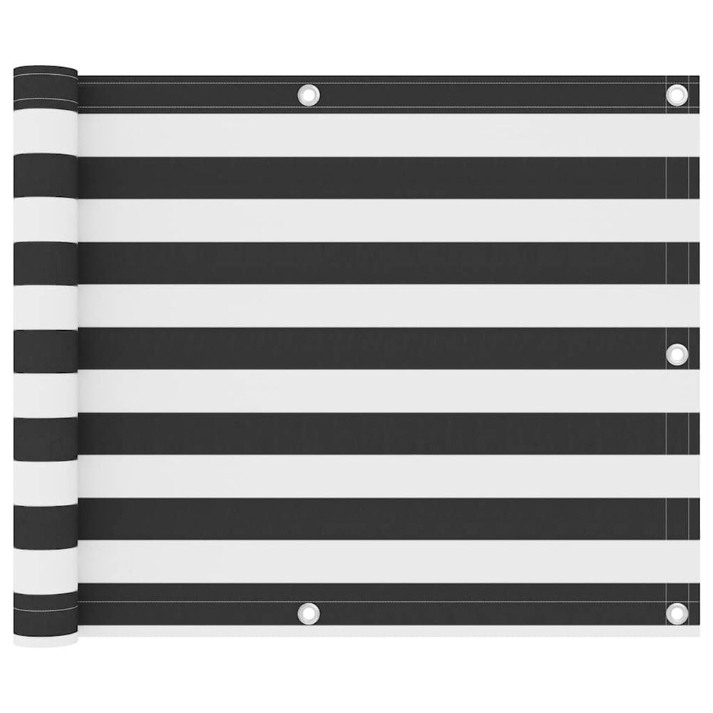 Écran de balcon anthracite et blanc 75x600 cm tissu oxford