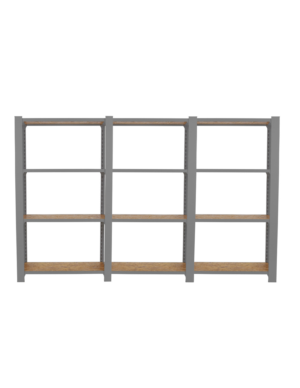 Etagère légère sans vis officlick 4/300 wood 2400 gris/osb + plaques 1500 gris/osb 1500x2400x300 - simonrack