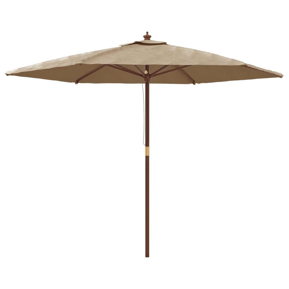 Parasol de jardin avec mât en bois taupe 299x240 cm