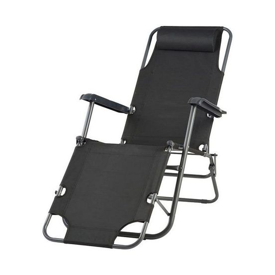 Chaise longue noir (178 x 60 x 95 cm)