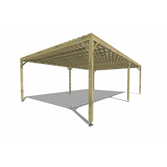 Pergola bois • 8m x 5m • indépendante • sens profondeur • platelage bois • livraison comprise