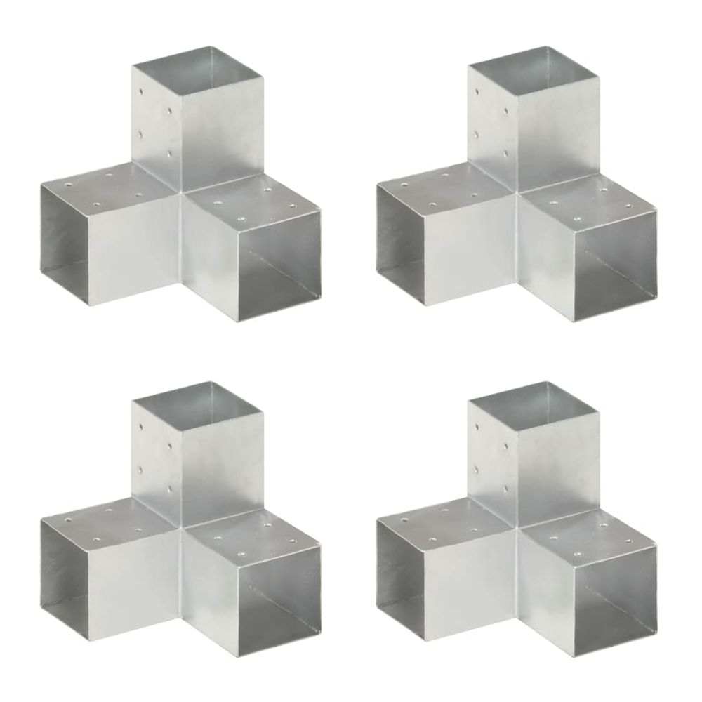 Connecteurs de poteau 4 pcs forme en y métal galvanisé 91x91 mm