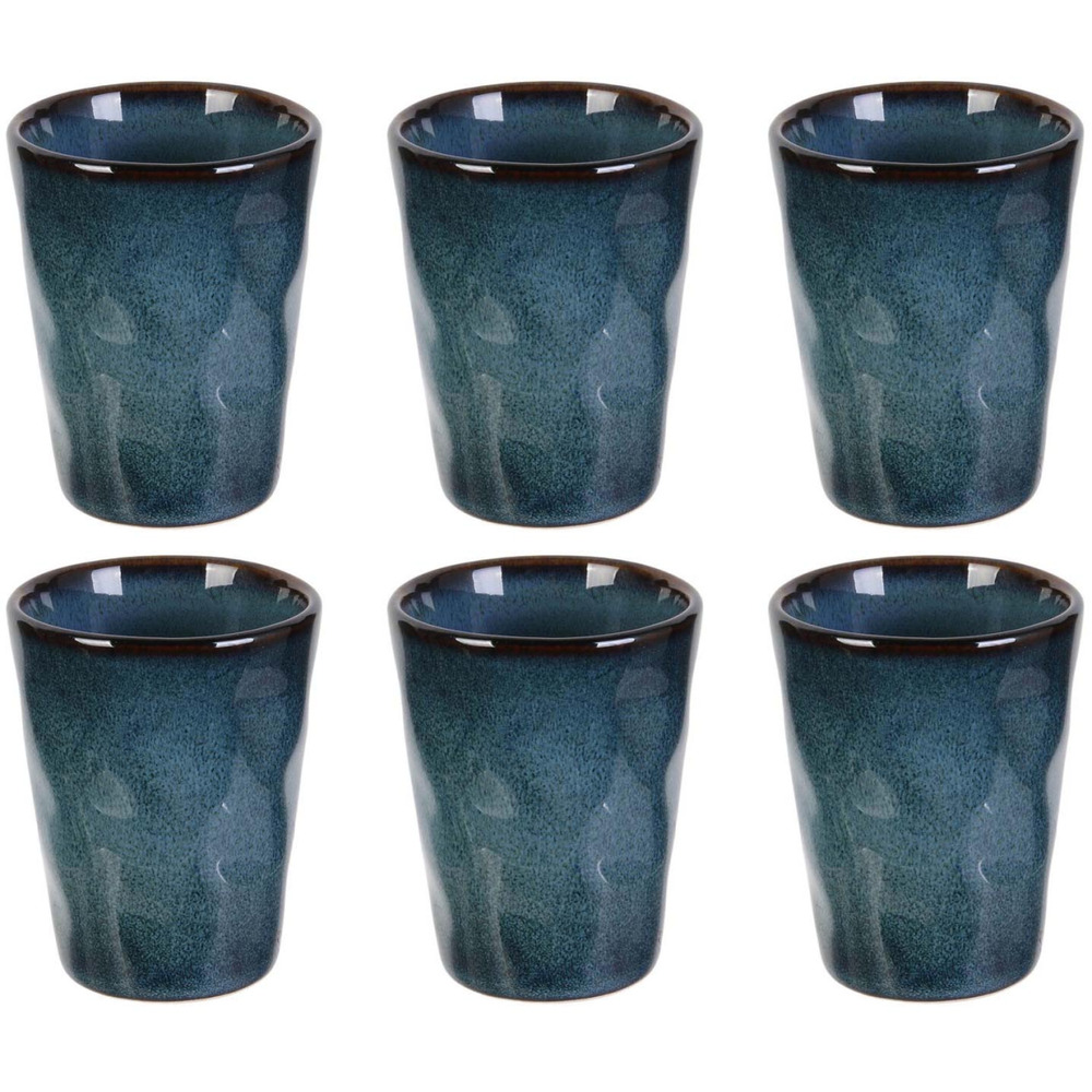 Gobelet expresso en grès bleu au grès du temps lot de 6