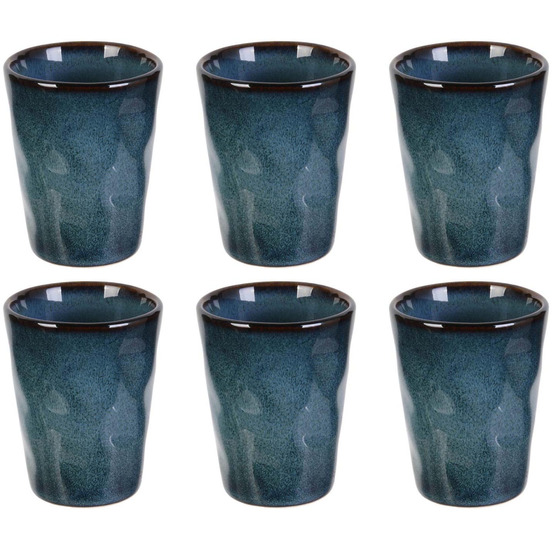 Gobelet expresso en grès bleu au grès du temps lot de 6