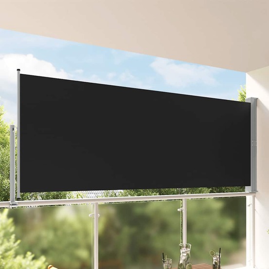 Auvent latéral rétractable de patio 140 x 300 cm noir