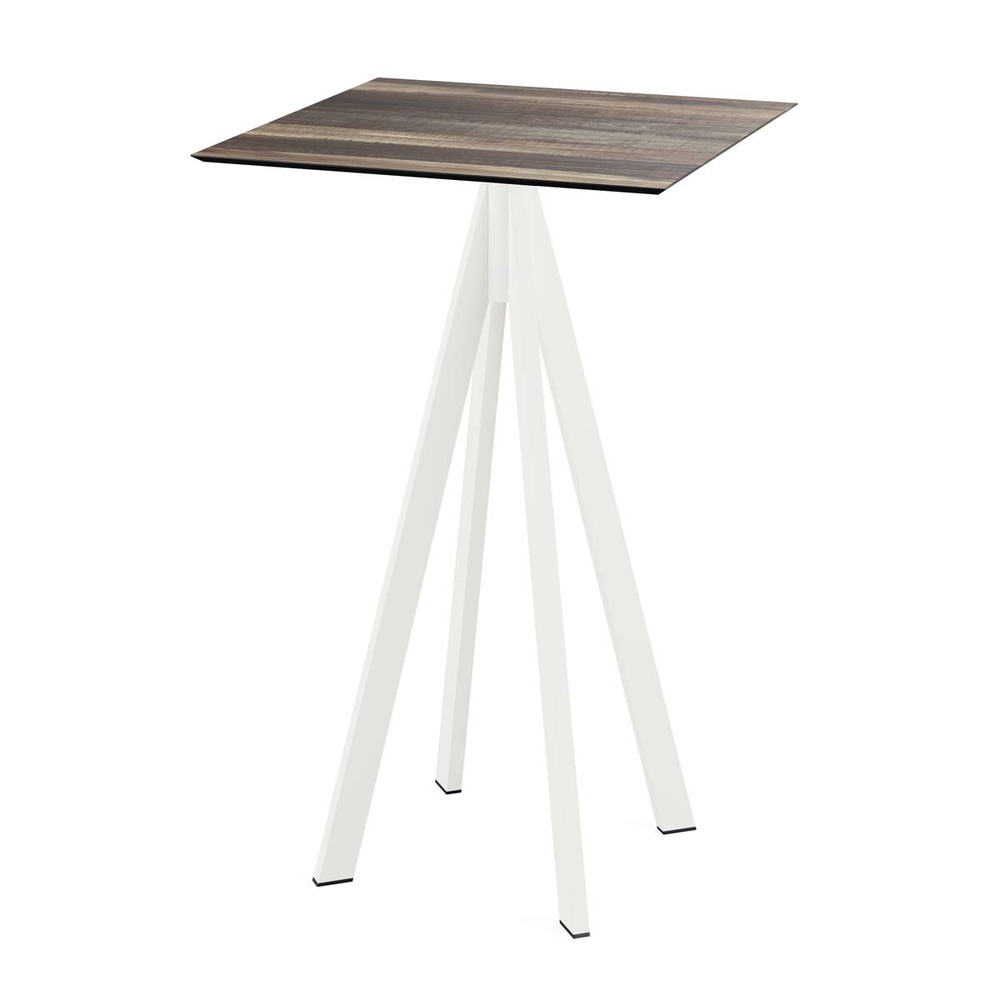 Mange-debout infinity avec piètement blanc + plateau hpl 70x70 cm - veba