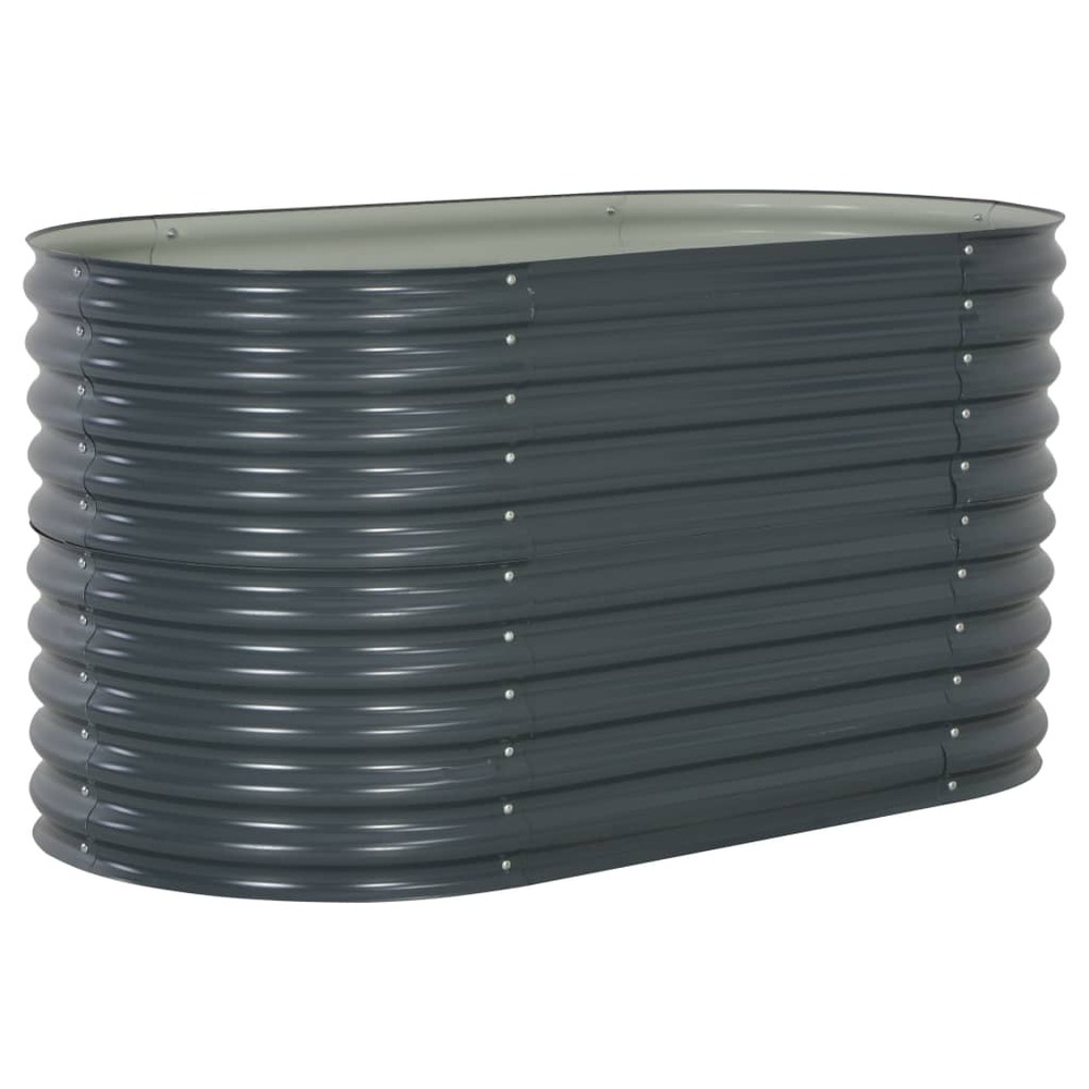 Jardinière lit surélevé plantes fleurs jardin 160 x 80 x 81 cm acier galvanisé gris