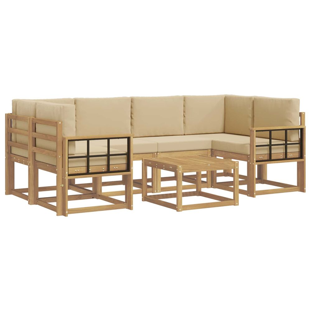 Ensemble de canapés d'extérieur 7 pc blanc et beige