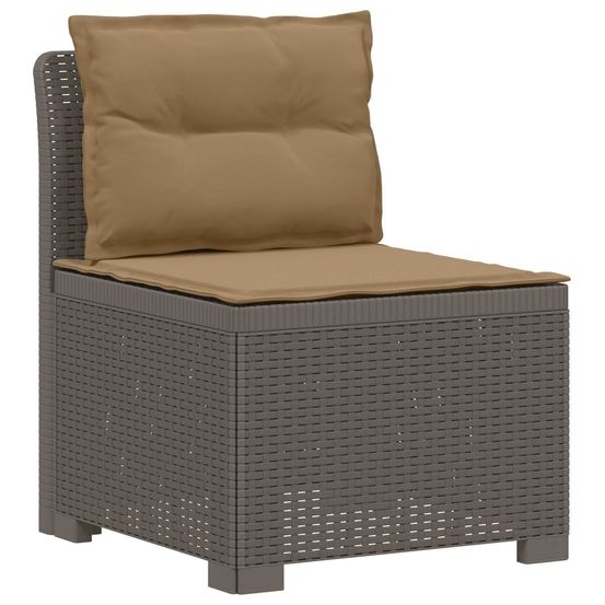 Canapé de jardin 1 place avec coussins look rotin pp gris clair