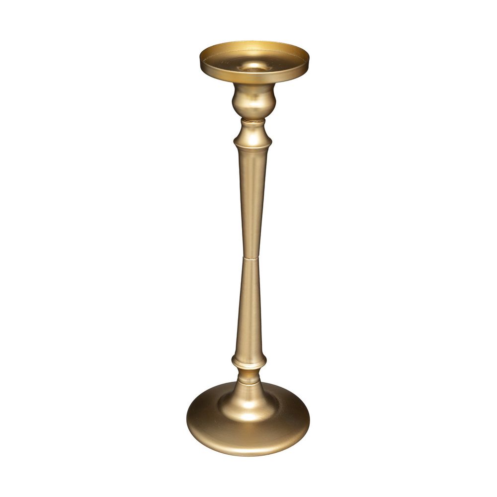Bougeoir chandelier recto verso en métal doré d 13 x h 39 cm