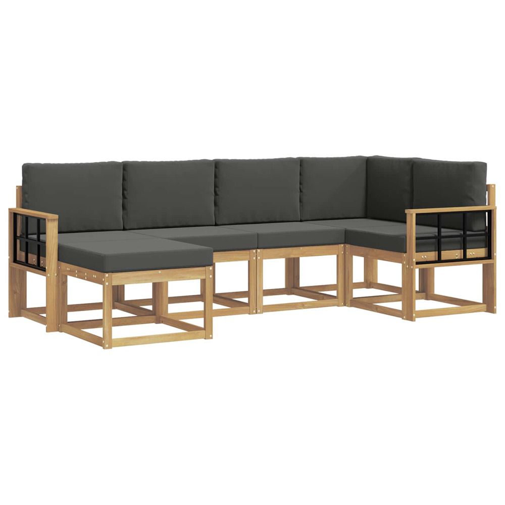Ensemble de canapés d'extérieur 6 pc blanc et anthracite