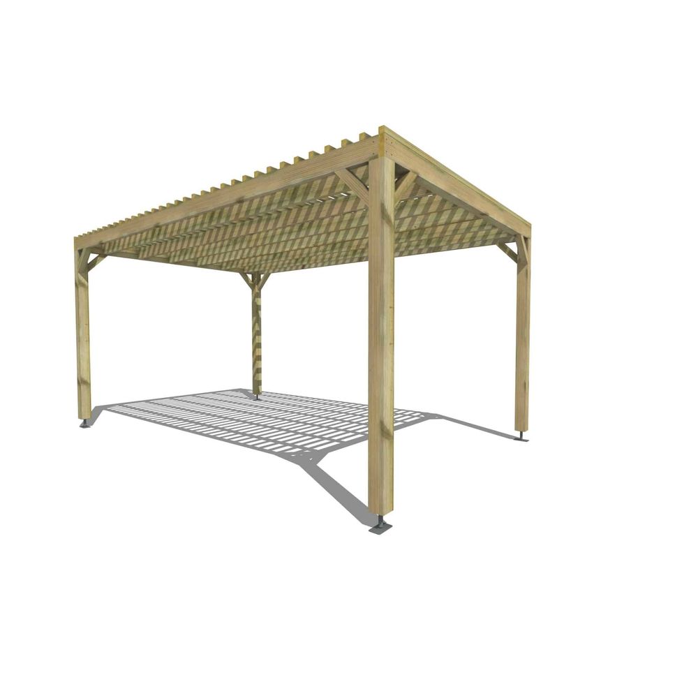 Pergola bois • 3m x 5m • indépendante • sens profondeur • lattage bois • livraison comprise