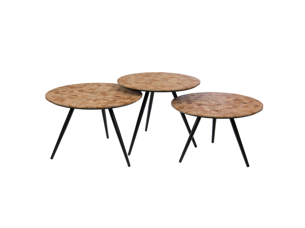 3 bouts de canapé teck bahia