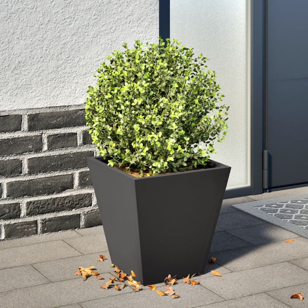 Jardinière carrée acier pour jardin balcon 30cm noir