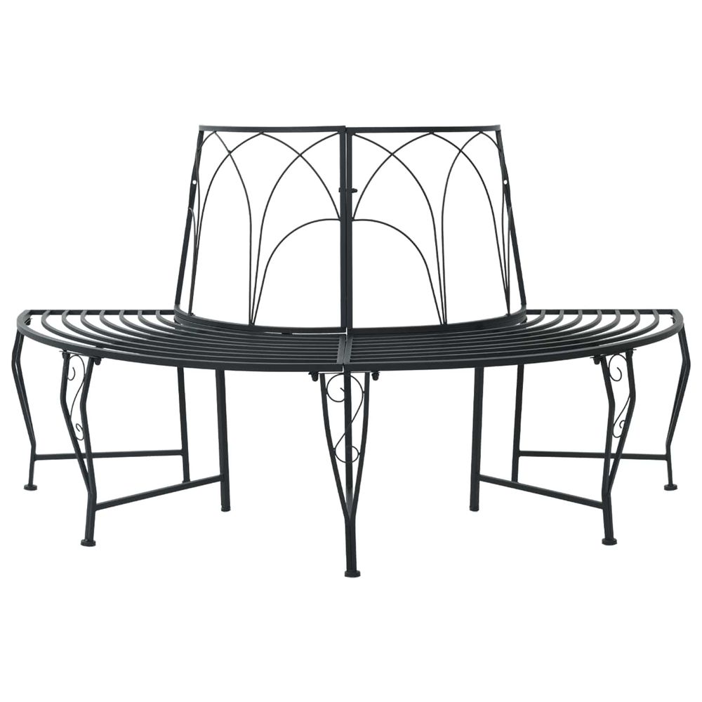 Banc d'arbre 4-nombre de places 160 x 80 x 89 cm acier noir