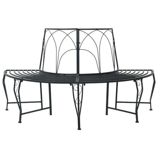 Banc d'arbre 4-nombre de places 160 x 80 x 89 cm acier noir