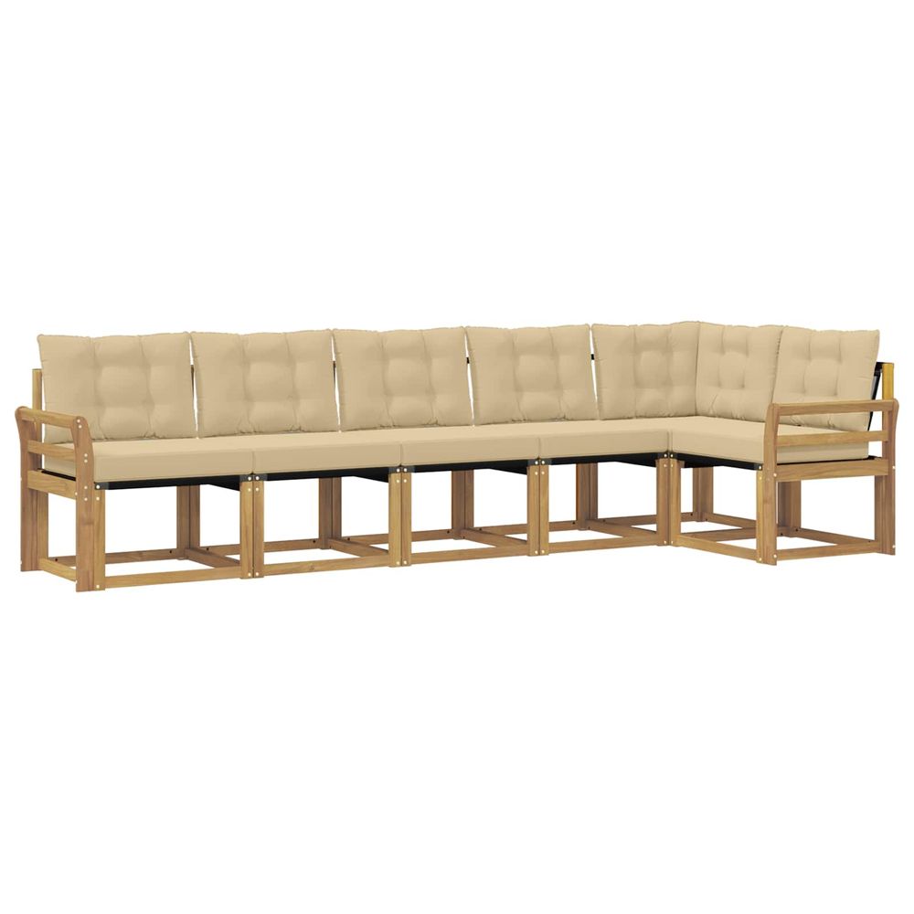 Ensemble de canapés d'extérieur 6 pc blanc et beige