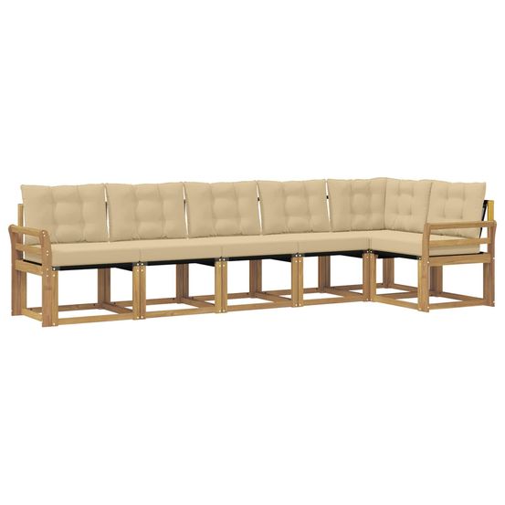 Ensemble de canapés d'extérieur 6 pc blanc et beige