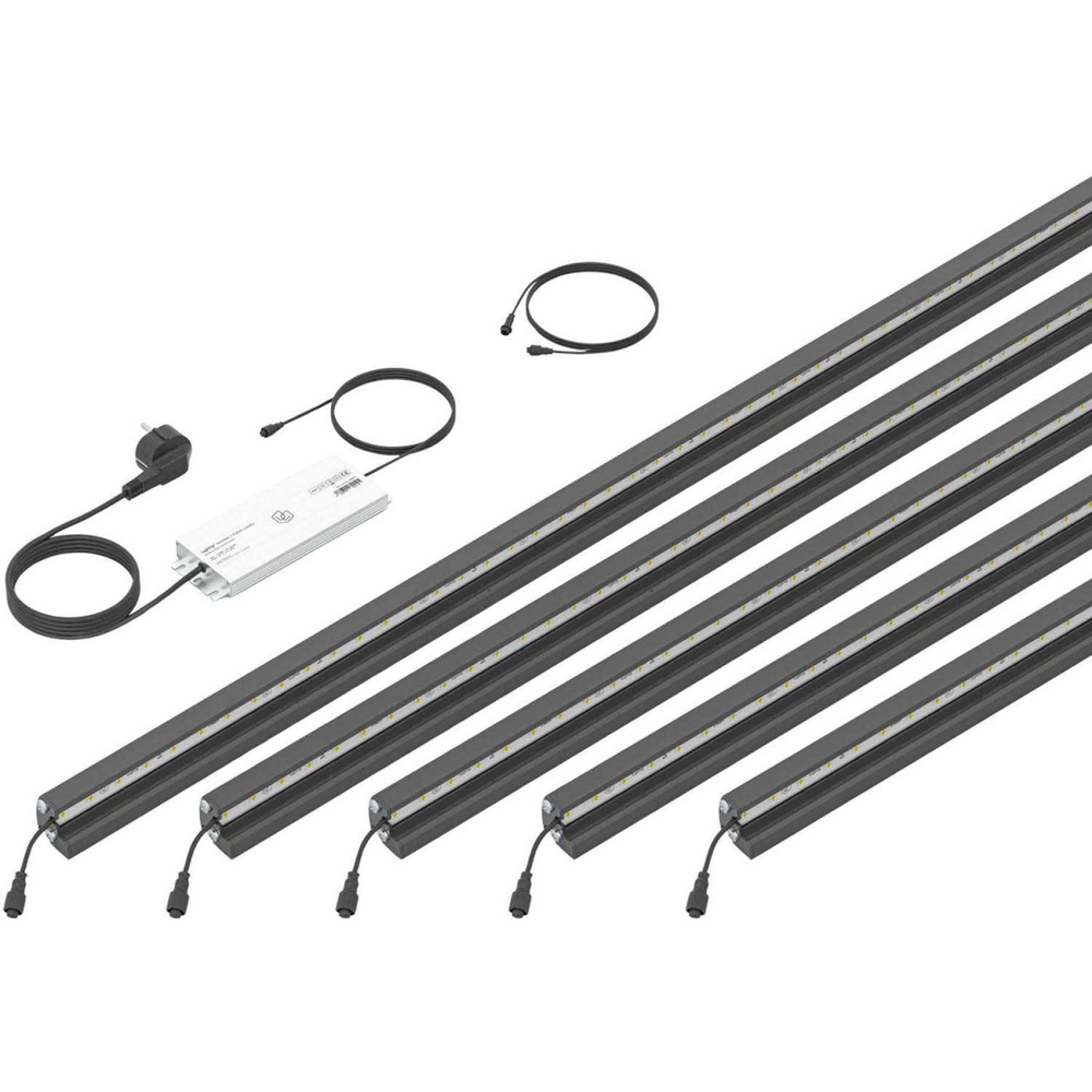 Set 5 barettes lumineuses transformateur et prolongateur pour clôture en métal e