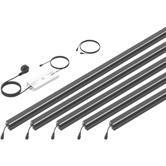 Set 5 barettes lumineuses transformateur et prolongateur pour clôture en métal e