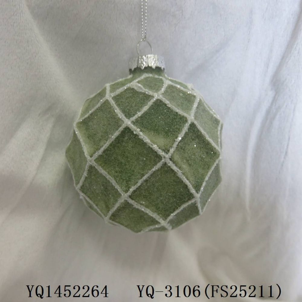 Boule de noël en verre verte d. 80 mm