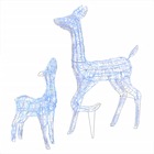 Famille de rennes de décoration acrylique 160 led bleu