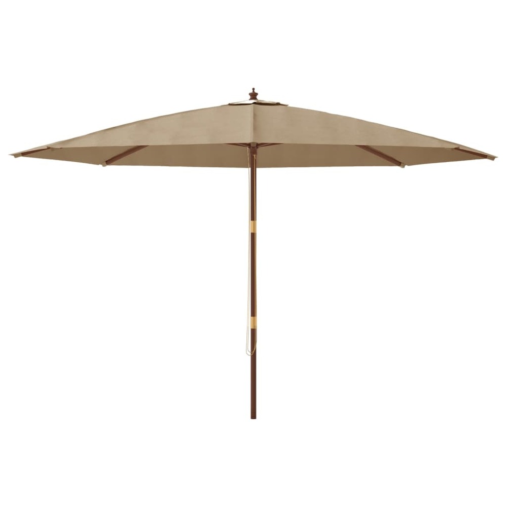 Parasol mobilier de jardin avec mât en bois 400 x 273 cm taupe