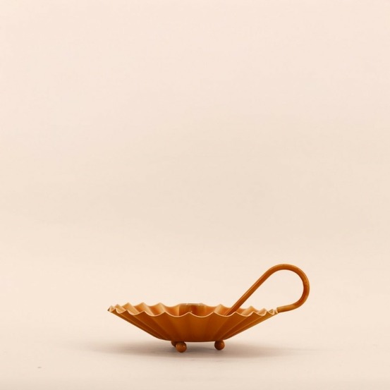 Bougeoir avec anneau en métal laqué