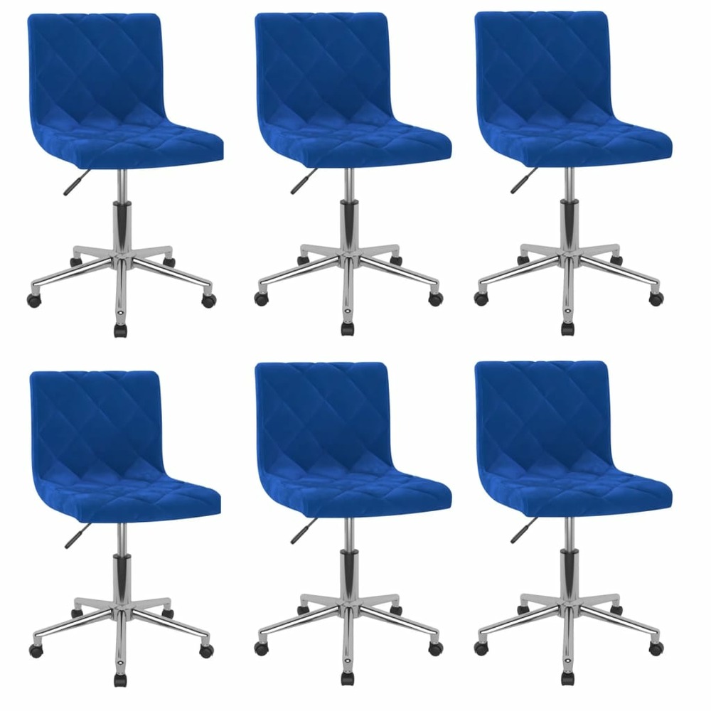Chaises pivotantes de salle à manger 6 pcs bleu velours