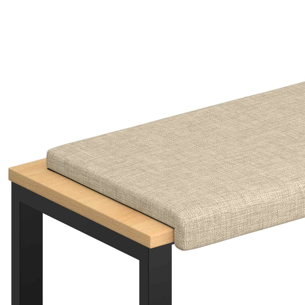 Coussin de banc tissu crème profondeur 35 cm