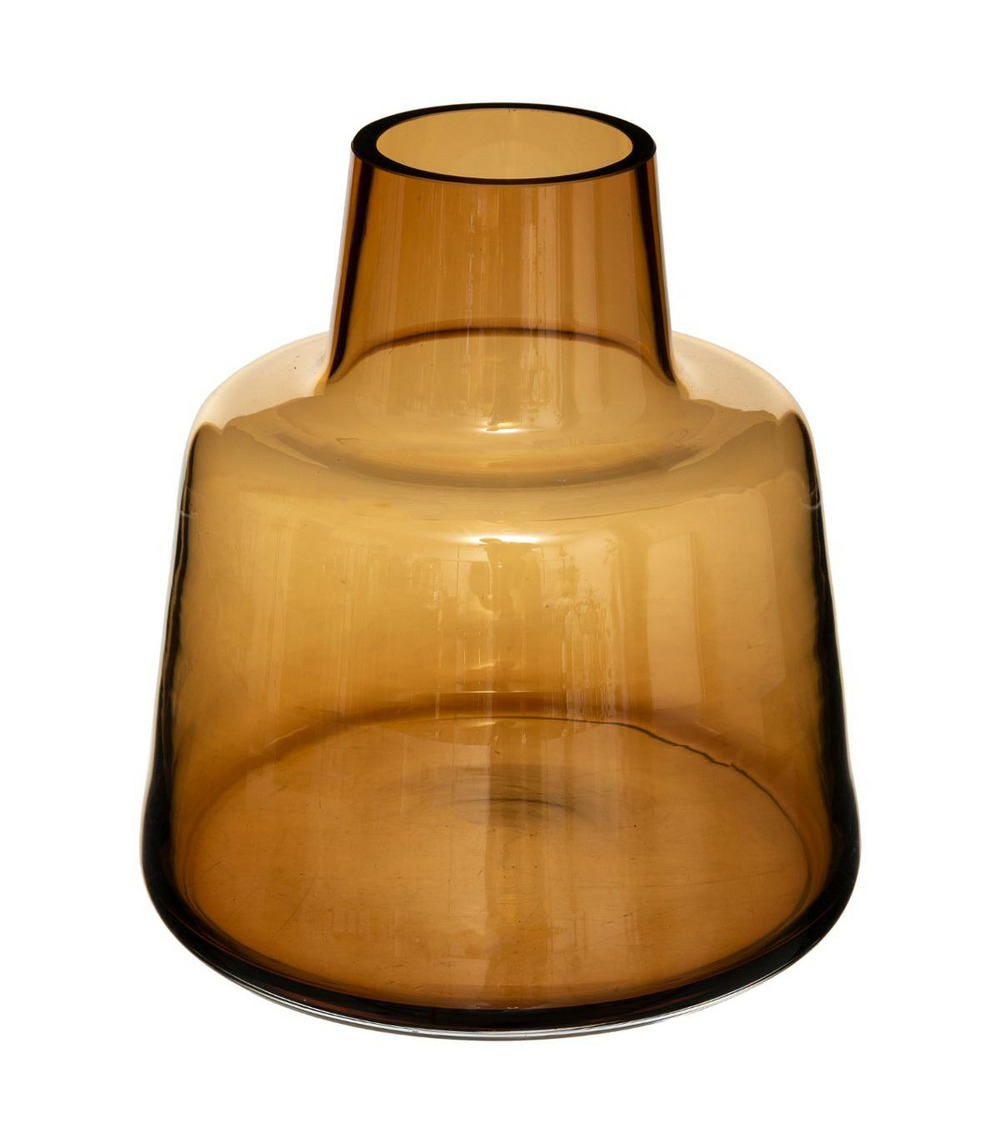 Vase épaule en verre ambre h 23 cm