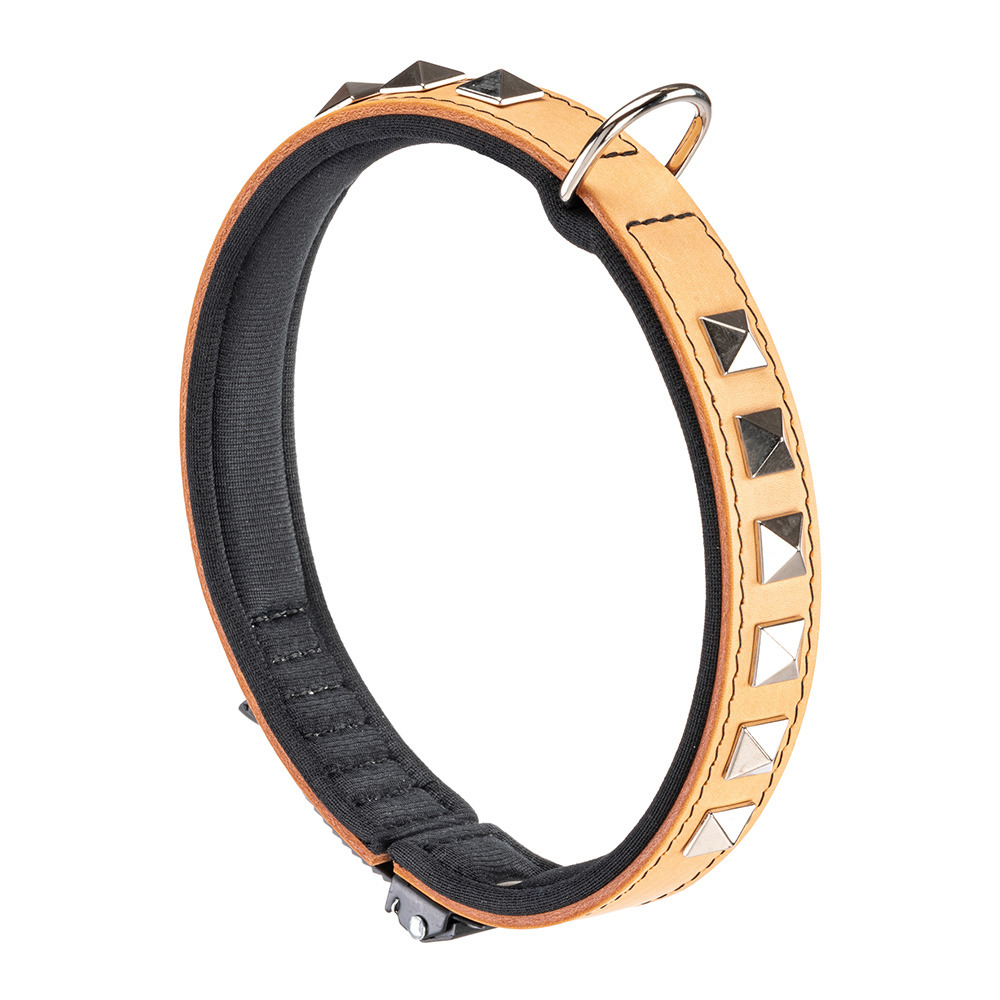 Collier pour chiens giotto luxor c25/49, en cuir véritable avec clous argentés